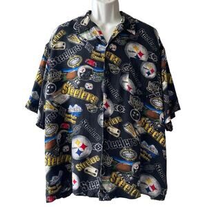 VINTAGE Y2K NFL Pittsburgh Steelers Aloha Shirt Size XL